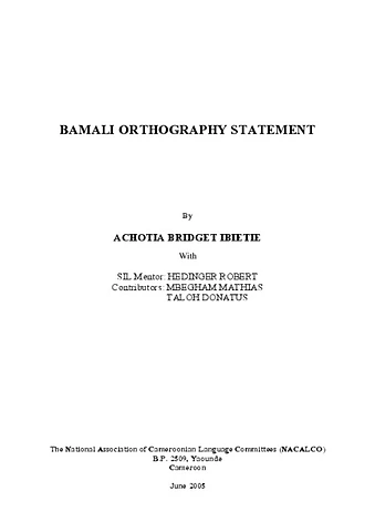 chopechop Orthography Statement